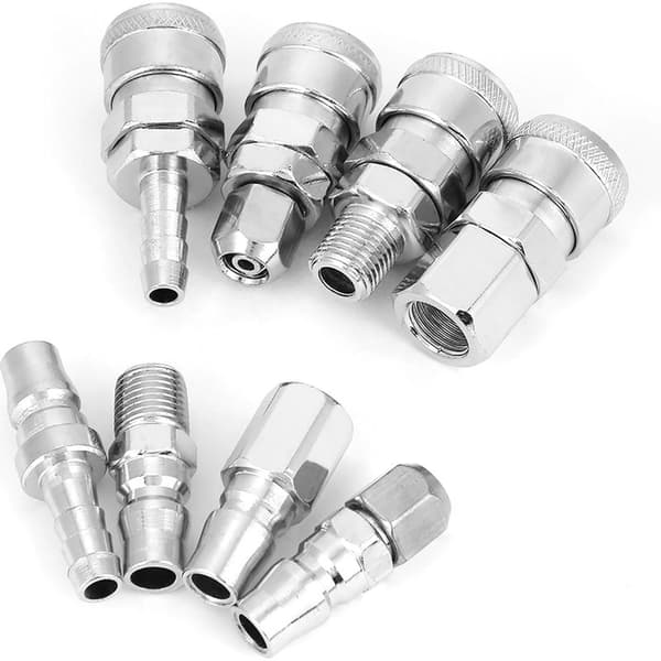 8-delt 1/4\" Quick-Connect Pneumatisk Fittingsæt til Luftkompressorslange