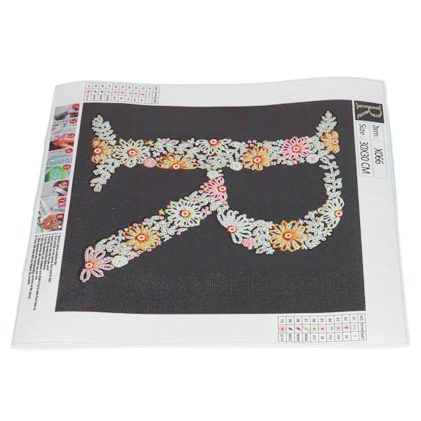 Strassmålning Occident Style Lucky Letter R Mönster DIY Göra avkopplande Intressant Strasskonstmålning