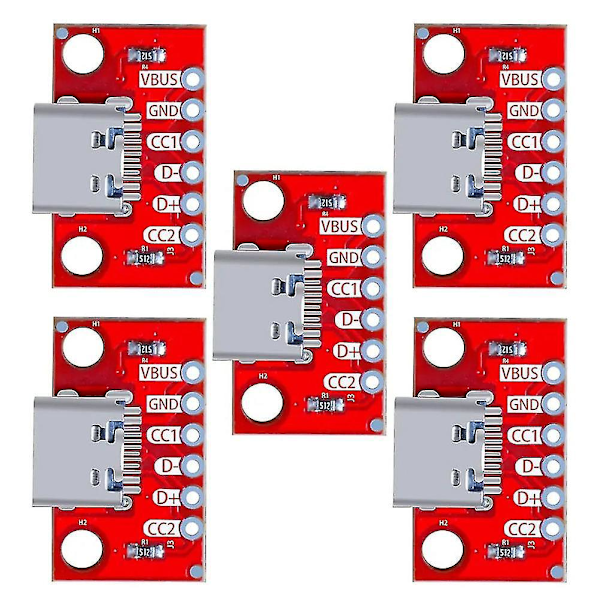 5 STK./Lot USB Type-C Breakout Board Seriel Basic Breakout Hun-stik Type PCB Konverter Board-B13