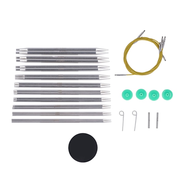 10 par utbytbara cirkulära stickningsnålar set ergonomisk design P-typ nålknappar stickningstillbehör för hemmet