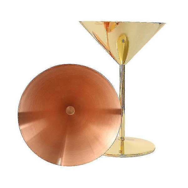 Martiniglass i rustfritt stål, metallmartiniglass, utendørs martiniglass med stett for ferie bryllup, 1 stk speilpolert
