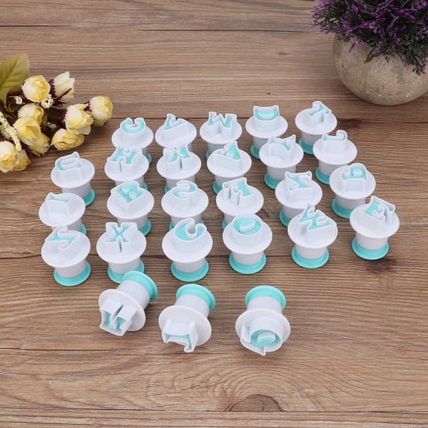 26 STK Bokstavform DIY Kjeks Bakeform Kakestikker Fondantkutter (Store Bokstaver)