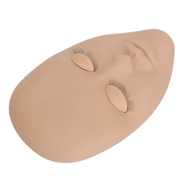 Vipper Mannequin Hode Øyenvippe Mannequin Hode Vippe Forlengelse Trening Praksis med 3 Par Avtakbare Dobbeltlag Øyelokk Hudfarge