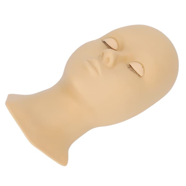 Øyenvippeforlengelse Mannequin Hode Avtakbare Øyelokk Høy Simulering Silikon Vippetrening Øvelseshode Hudfarge