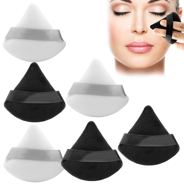 Pakke med 6 Make Up Powder Puffs Face Triangle Powder Puff til kvinder og piger Makeup Puff Makeup Tool