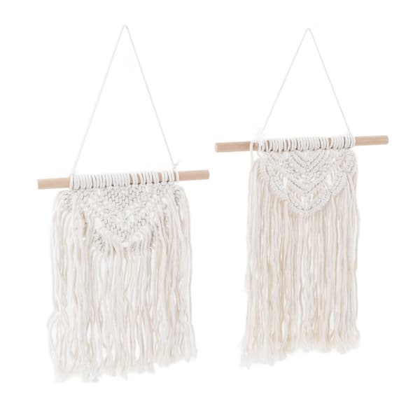 2 st makramé väggbonad spets tofs boho stil polyester ek dekorativ makramé väggdekoration för fest bröllop