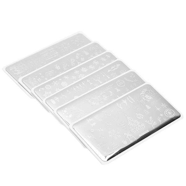 6 stk. neglekunst-stempling Manikyr DIY-malbildeplate vaskbar