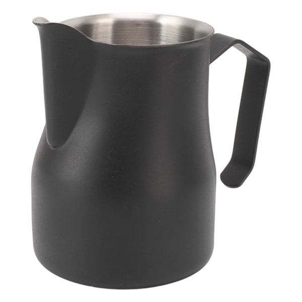 Melkeskummerkanne 304 Rustfritt Stål Tute Munn Skala Kaffe Latte Melkeskummerkanne for Arbeidskontor Matt Svart 350ml