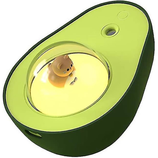 Mini Nattlampa Luftfuktare, 210ml Avokadoformad Sval Mist Liten Tyst Atomisering Med Söt Kattdesign