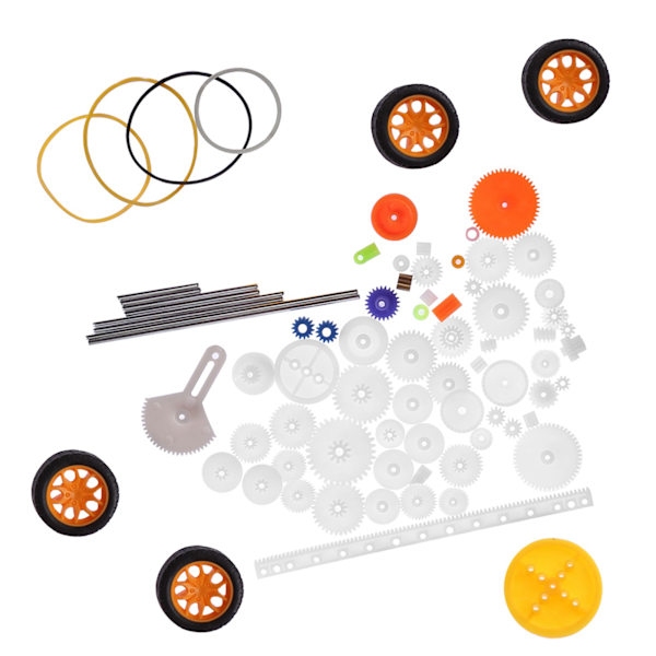 78 st plast kugghjul remskiva mask kit kugghjulssats axelrems DIY-set tillbehör