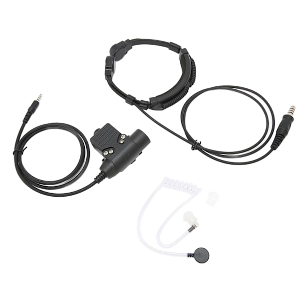 Halsmikrofonheadset 7,1 mm plug 2-vägs radiohörlur med U94 PTT för 3,5 mm mobiltelefon