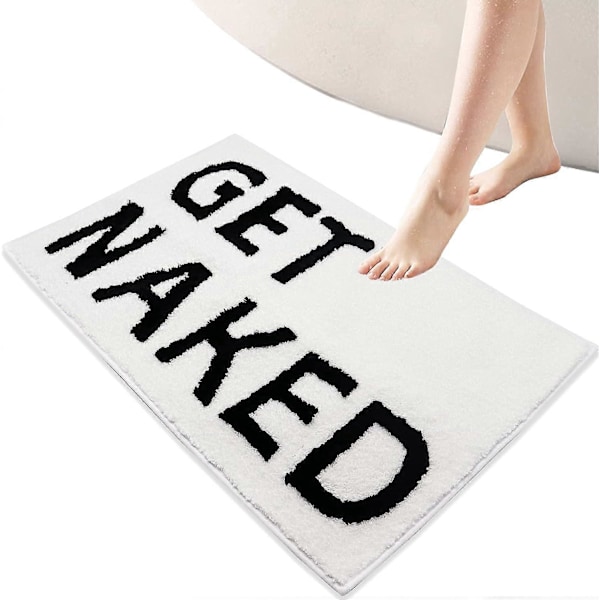 Get Naked Liukumaton kylpymatto, imukykyinen mikrokuituinen lattiamatto, ovi-suihkumatto kylpyhuoneen keittiön sisustukseen, musta