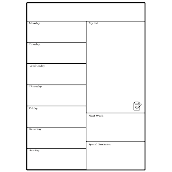 Magnetisk kylskåpskalender - Veckoplanerare för familjemåltider, inköpslistor och studiehjälpmedel