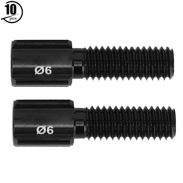 10 stk. RC122 Sorte racercykel bagskifter bremsekabel linje tommelfinger shifter justeringsskrue M6