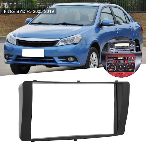 Bilradio Fascia Dash Panel 2 Din Ramme Trim Kit Passer til BYD F3 2005-2019