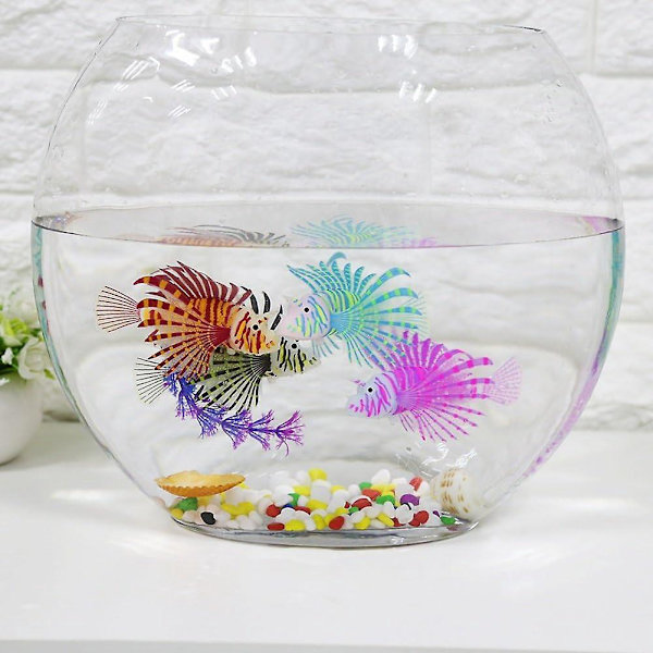 Glødende Løvefisk Akvarium Ornament - Svart