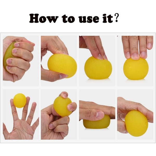 Handträningsbollar, Silikonhandstyrkeboll, Fingerterapi