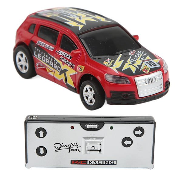 Mini RC Vehicle Racing 4 Way Drift Car 1:64 CAN kokoinen kaukosäädinlelu sisäkäyttöön ulkokäyttöön 3+ lasten punainen