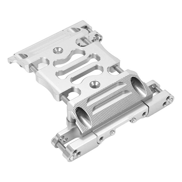 RC-bilens sentergirboks-plate i aluminiumlegering, slitesterk, høy styrke, lett girkassemonteringsbase for Axial 1/10 bil, sølv