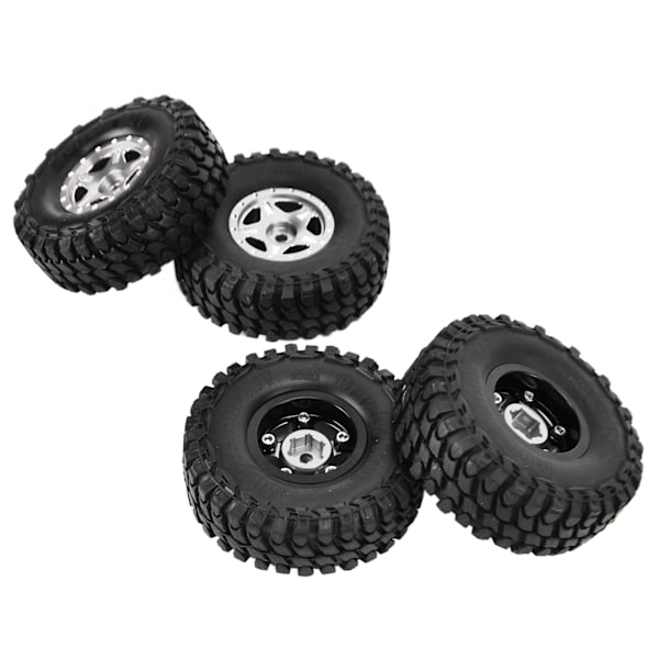 4 st 1/24 RC-bildäck i gummi, RC-fordonshjul, Crawler-bildäck för Axial SCX24 90081 AXI00001 AXI00002, titanfärg