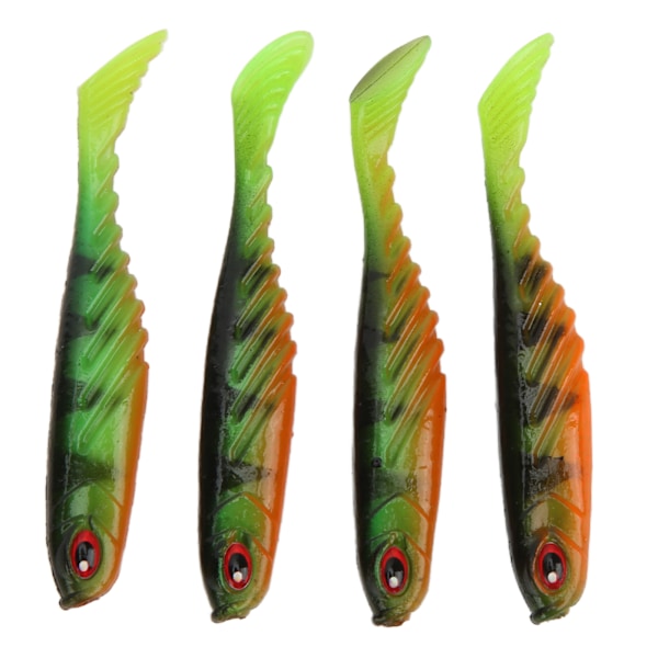 4PCS AR48 75mm/3.2g T-hale mykt agn dobbelt farger kunstig fiske lokke Wobbler TacklePard grønn