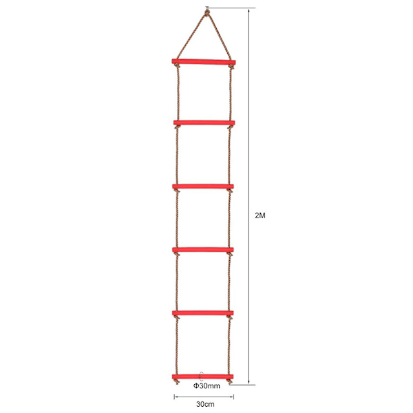 Barneklatresti, enkel ende, 6 trinn, klatretau, utendørs treningsutstyr, leker