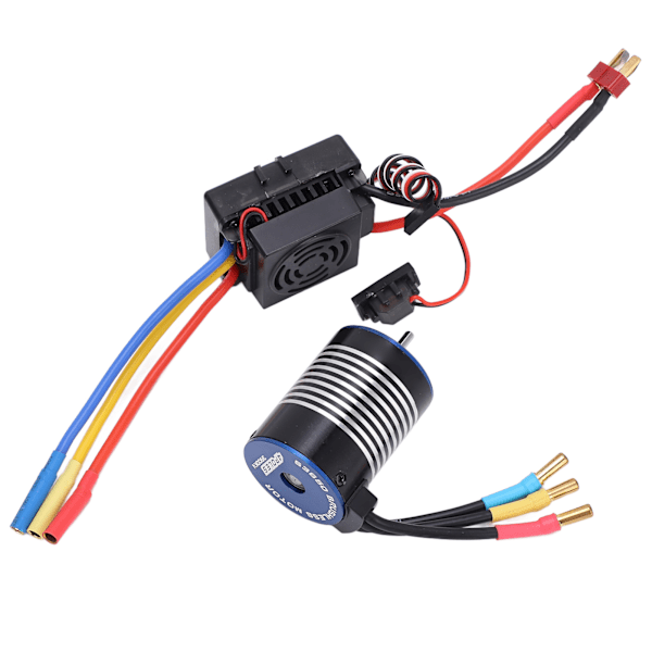 RC 3650 3900KV 4-polig sensorlös borstlös motoruppsättning med vattentät 60A ESC för 1/10 RC-bil