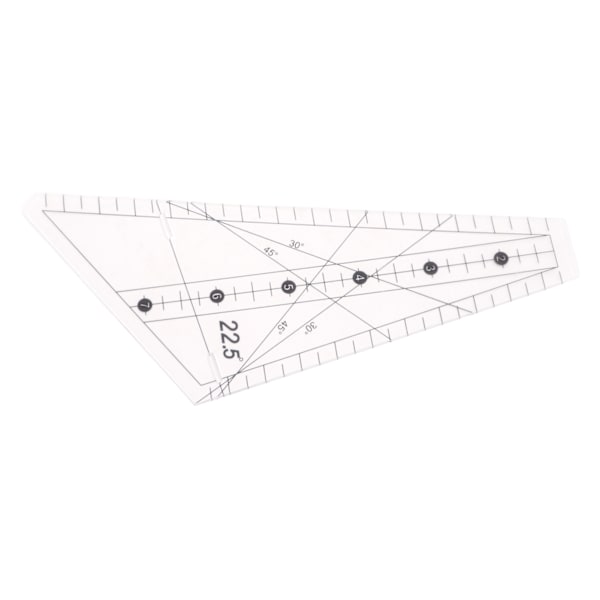 Quiltlinjal 22,5 grader Slot Design Transparent plastskräddare linjal verktyg för sömnad DIY hantverk12ft