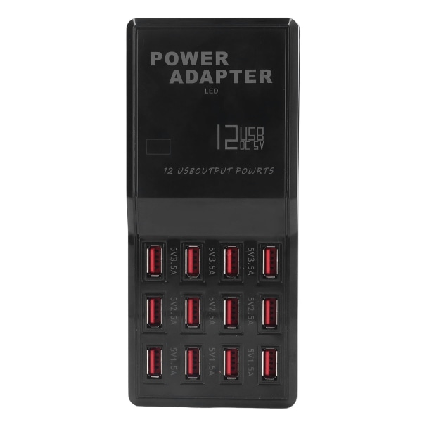Multiport USB-oplader 12A High Power 12-porte USB-ladestation til MP3 MP4-mobiltelefoner EU-stik AC 100-240V EU-stik