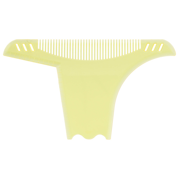 Transparent skäggformningsverktyg för män Plastmustasch styling Shaper skäggmall GuideTransparent gul
