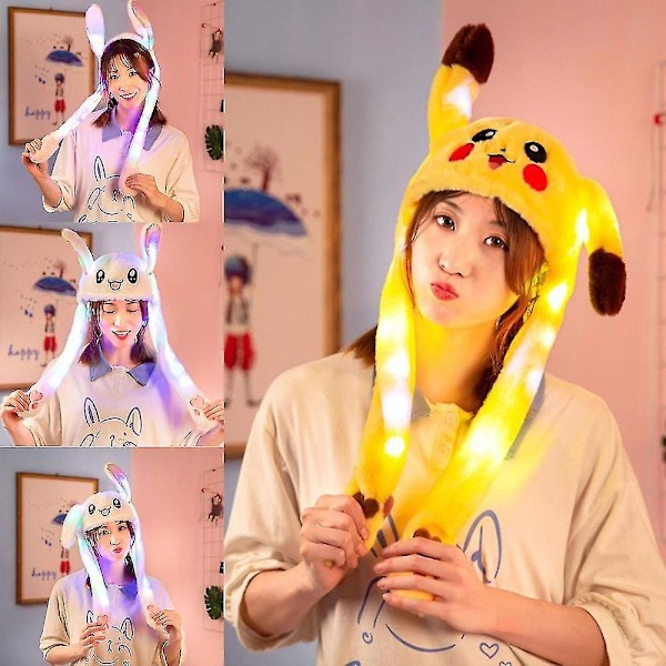 Söt kanin Pikachu plyschmössa - Lysande hatt för bebisar barn (60cm) B