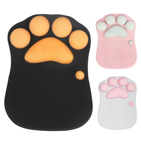 Katt Musmatta med Handledsstöd, Portabel Ergonomisk matta (Svart)