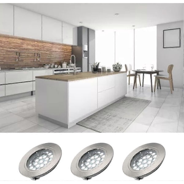 6 stk. LED Innfelte Downlights, LED Innfelte Spotlights Tak, Taklampe Ultratynn Lys Sterk Trådløs