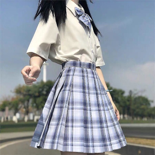 Embroidered Shirt and Pleated Skirt Full Set - Jk Uniform M Immortal River