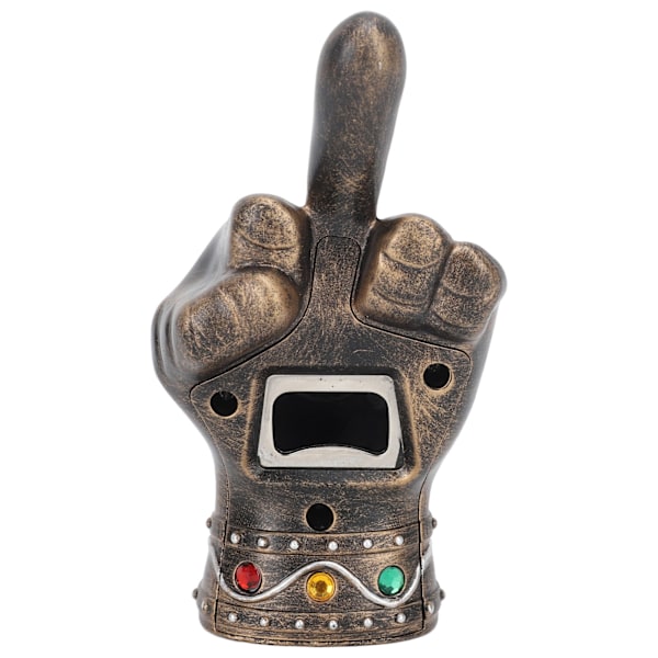 Fist Öppnare Cool Middle Finger Form Bärbar Fist Ölflaska Öppnare för Män Make Pappa Morfar Pojkvän Guld