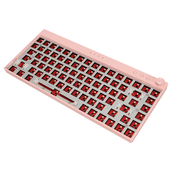 Mekanisk tangentbordssats 84 tangenter DIY RGB-belysning Hot Swap Trådlös 2.4G BT 3.0 5.0 Typ C Trådbundet Anpassat tangentbord för Win Rosa