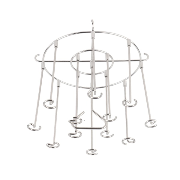 Friturespyd Stativ i Rustfrit Stål Vertikal Grillrist med Spid Høj Varmebestandig Køkken Friturespyd Stativ Rund