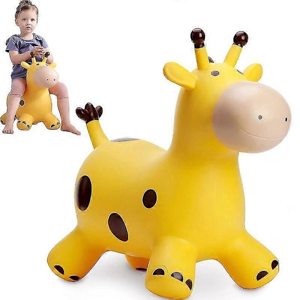 Planet Animal Hopper för barn, Giraff att rida på för småbarn, Studsande häst, Hopphäst, Hoppleksakspresent för pojkar och flickor, uppblåsbar Hopper Bouncy