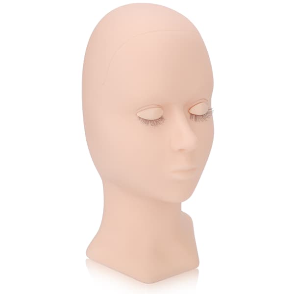 Øyenvippeforlengelse Mannequin Hode Avtakbare Øyelokk Høy Simulering Silikon Vippetrening Øvelseshode Rosa