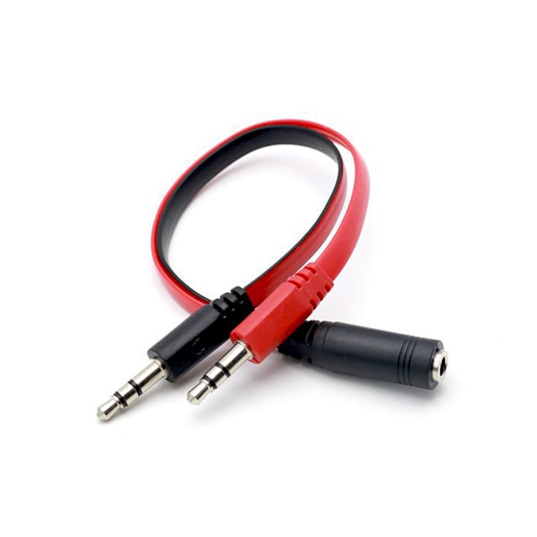 3,5 mm hunn til dobbel hann hodetelefonmikrofon lyd Y-splitter AUX-kabel