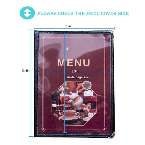 Menu Wrap4 Sivua 8 Näkymää Läpinäkyvä Ravintolan Ruokalista Kansi Menu Wrap