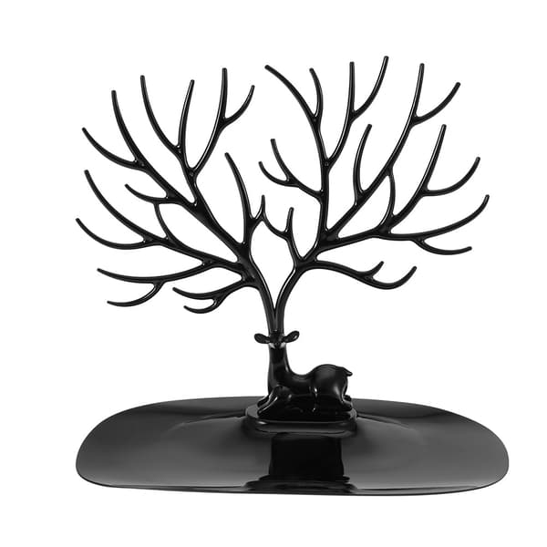 Gevirformet Fad Halskæde Armbånd Vedhæng Smykke Organizer Display Holder (Sort)
