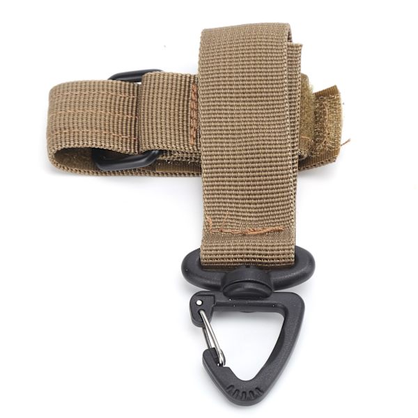 Multifunktionelle Nylon Handschuhe Haken Arbeitshandschuhe Klettern Seil Aufbewahrung AntiLost Hängeschnalle (Khaki)