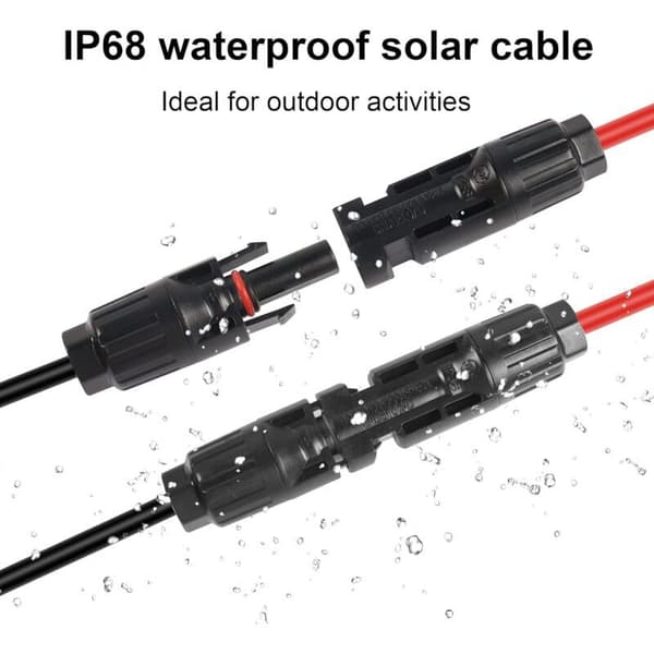 Solpanelstik til XT60 12AWG adapterkabel, til bærbar RV solpanel strømstation solgenerator 1,5M 4,9Ft
