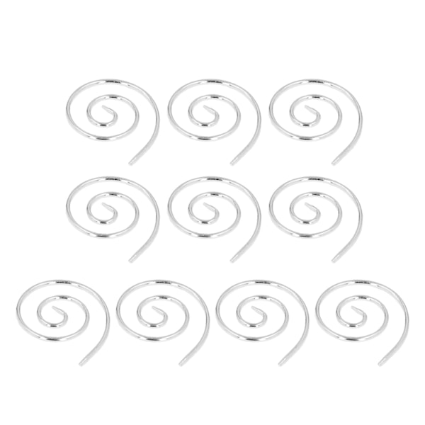 10 st spiral stickningsnålar i rostfritt stål, praktiska cirkulära sjalnålar, syverktyg för tyg, kofta, silver