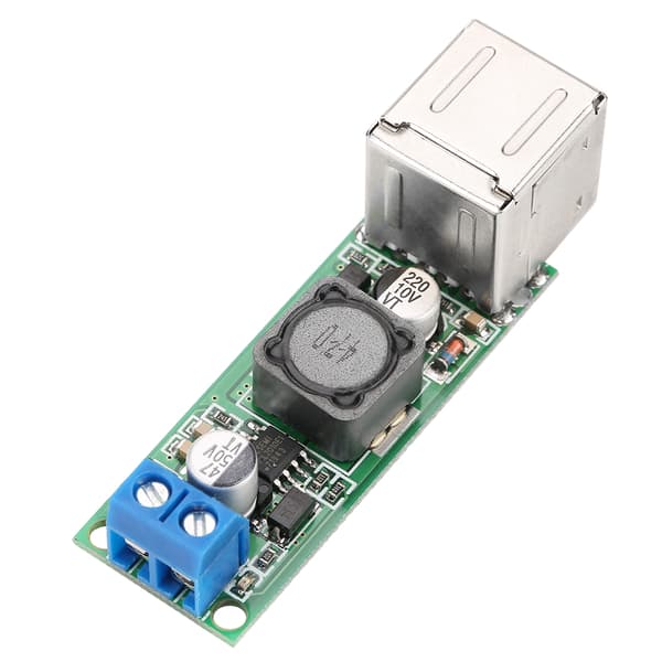 DC-DC Spenningsnedtrappende Strømforsynings Buck Modul 6-35V til 5V 3A Dobbel USB