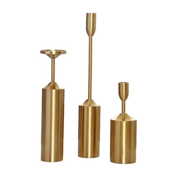 Guld Ljusstake Hållare Ljusstake Modern för Jubileum Hylla Dekor Set om 3