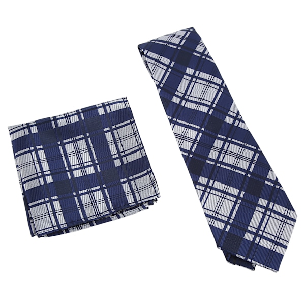 Herrrutig rutig slips set rutnät utmärkt material lätt att bära klassisk design med ficknäsduk herr slipsar för far