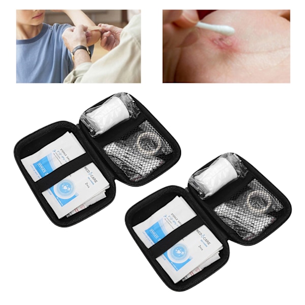 2 set nödhjälpssats för utomhusbruk för hushållsbandage förband Gaze Verktygslåda för nödbehandling
