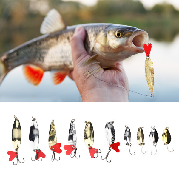10st paljetter Fiskedrag Kit Hårt konstbete med krokfisketillbehörXLT-4